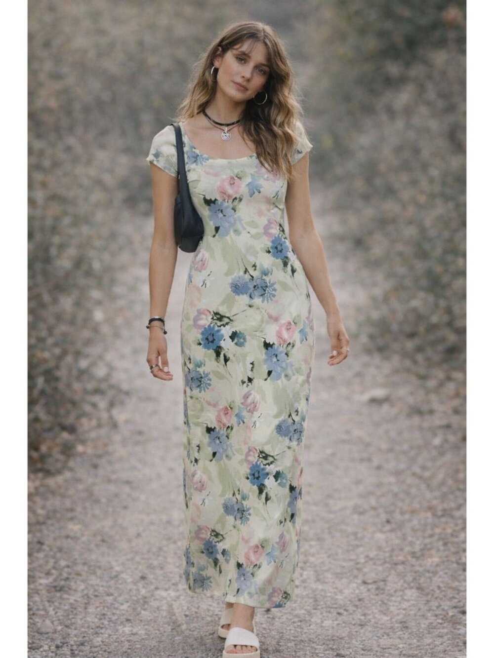 Vintage Y2K Women's Floral Maxi Dress Forest Fairy Boho Cottage Size 5 (XS)